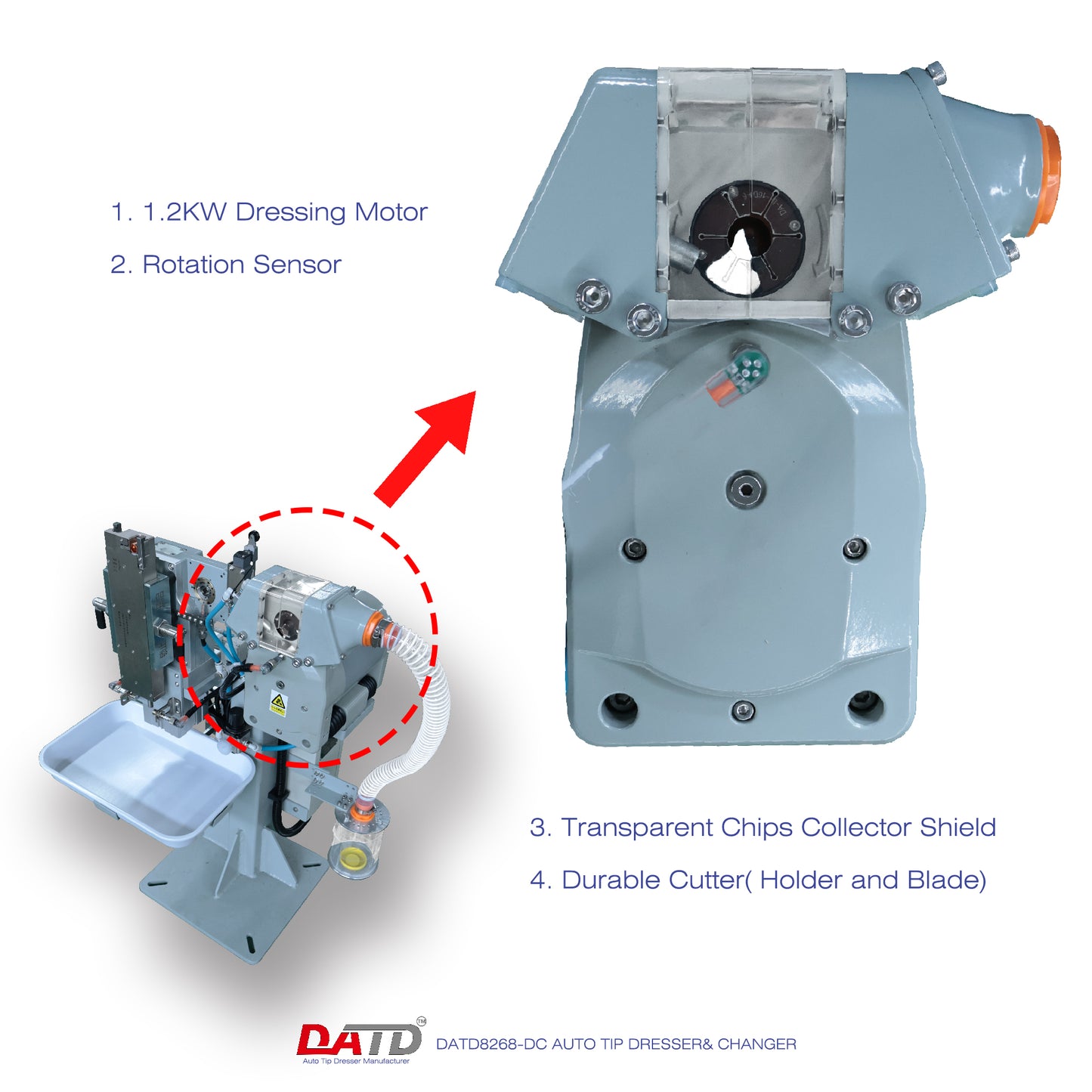 DATD8268-DC Auto Tip Dresser& Changer 2-in-1 Set